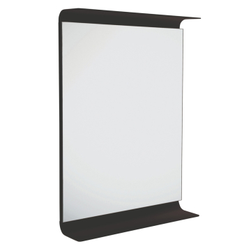 Specchio con luce LED 3000k e mensola Speci in alluminio nero