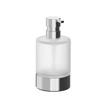 Dispenser sapone da appoggio Mito cromo lucido / vetro satinato 250 ml