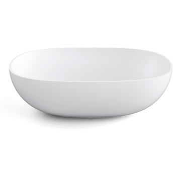 Lavabo ovale da appoggio Acquaio in ceramica 50x38,5 cm bianco opaco