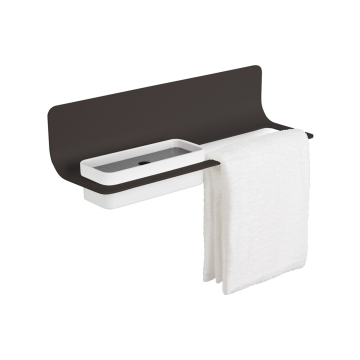Porta asciugamani - Porta accessori Curvà in alluminio nero L.46 cm
