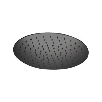 Soffione doccia tondo piatto 25 cm con snodo ½ Supioni in acciaio nero