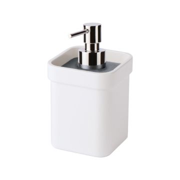 Dispenser sapone bianco c/coperchio inox lucido 250 ml
