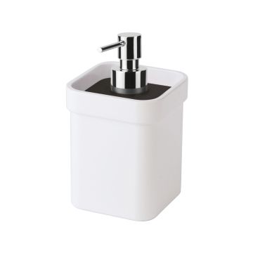 Dispenser sapone bianco c/coperchio nero 250 ml