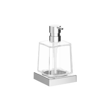 Dispenser sapone da appoggio Divo cromo lucido/vetro extrachiaro trasparente 250 ml