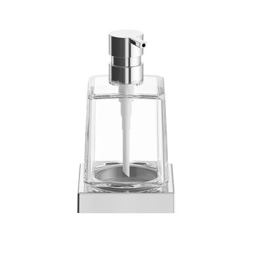 Dispenser sapone da appoggio Divo cromo lucido/vetro trasparente 250 ml