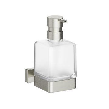 Dispenser sapone a parete Lea nickel spazzolato / vetro satinato 250 ml