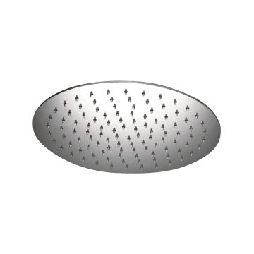 Soffione doccia tondo piatto 25 cm con snodo ½ Supioni in acciaio lucido