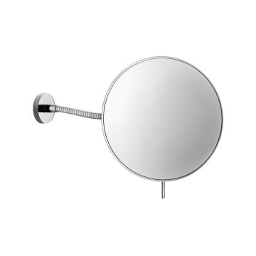 Specchio ingranditore 3X orientabile a parete Mevedo in ottone cromato