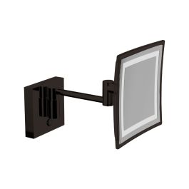 Specchio ingranditore 3x quadrato con luce LED a parete, My Mirror ner