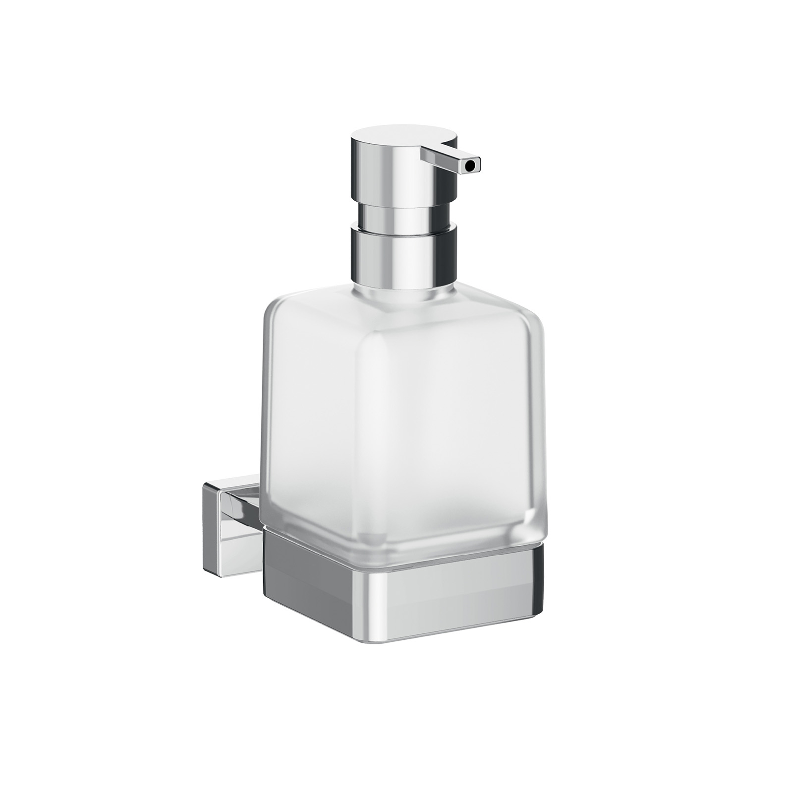 Dispenser sapone a parete Lea cromo lucido/vetro satinato 250 ml