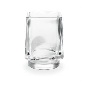 Bicchiere portaspazzolini Divo, Logic in vetro trasparente