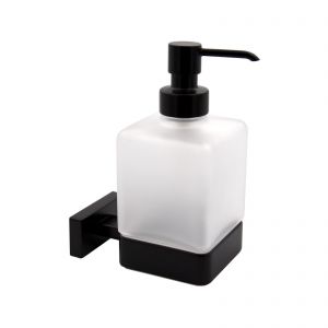 Dispenser sapone a parete Lea nero opaco/vetro satinato 250 ml