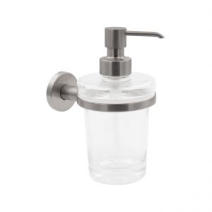 Dispenser sapone a parete One nickel spazzolato/vetro trasparente 250 ml