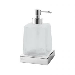 Dispenser sapone da appoggio Divo cromo lucido/vetro satinato 250 ml
