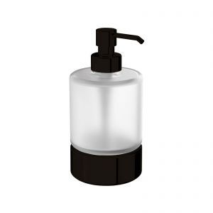 Dispenser sapone da appoggio Mito nero opaco / vetro satinato 250 ml