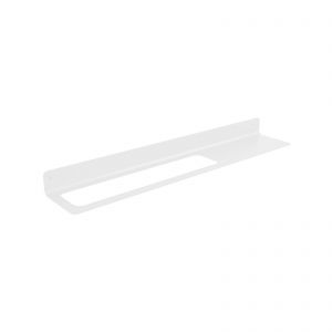 Porta asciugamani - Porta accessori con mensola Saeta in alluminio bianco L.63,4 cm, foro a SX
