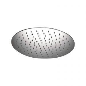 Soffione doccia tondo piatto 30 cm con snodo ½ Supioni in acciaio lucido