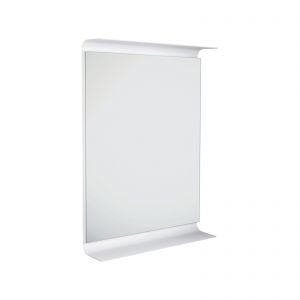 Specchio con luce LED 3000k e mensola Speci, Curvà in alluminio bianco